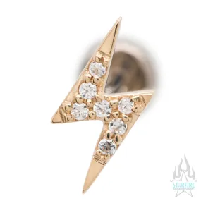 Micro Pave Lightning Bolt in Gold - on flatback